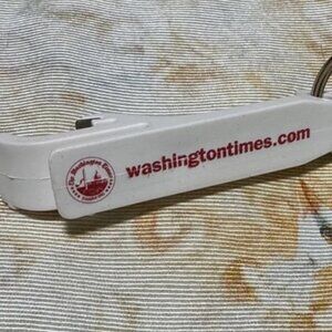 Washington Times White Bottle Opener Keychain